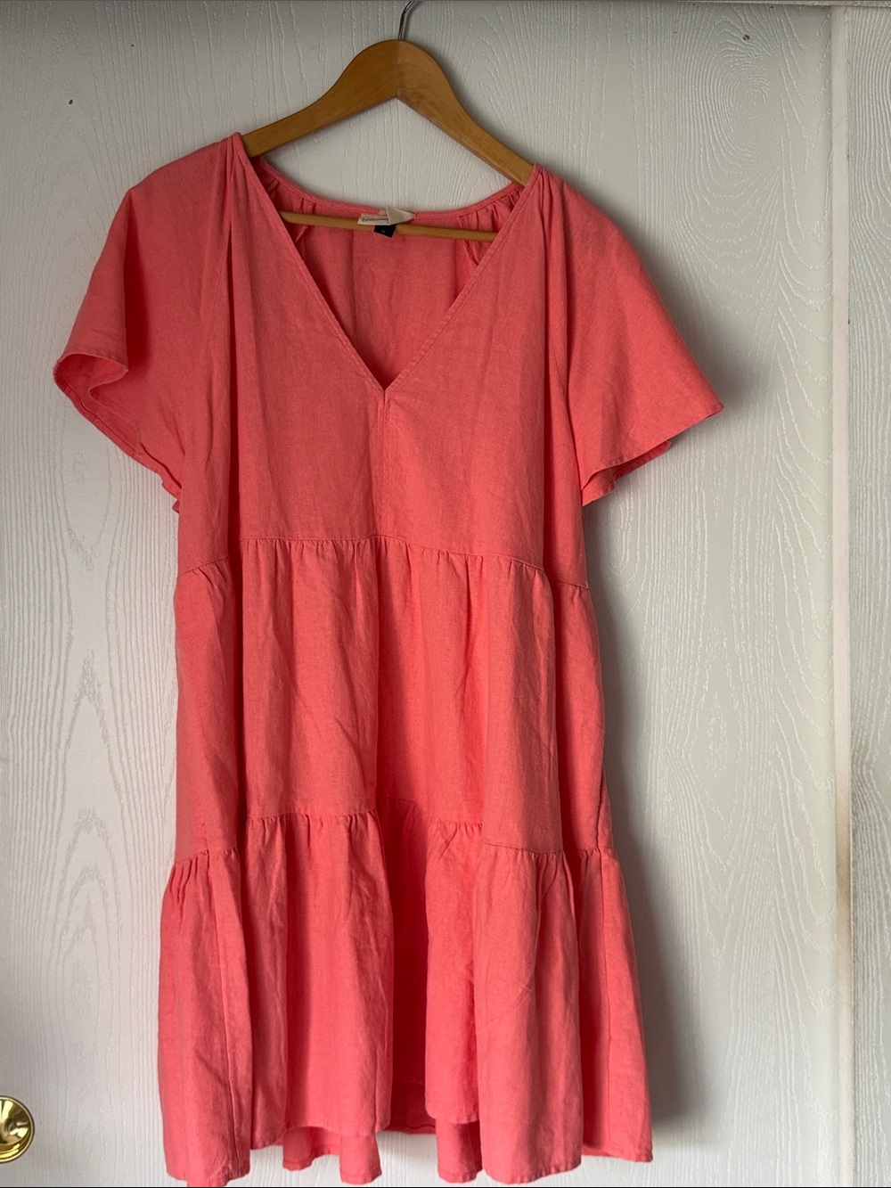 Universal Thread Coral Tiered V-Neck Mini Dress